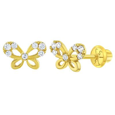 DAINTY CUBIC CZ BUTTERFLY EARINGS