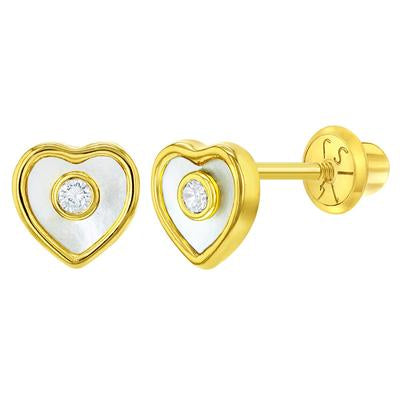 MOTHER OF PEARL HEART EARRINGS