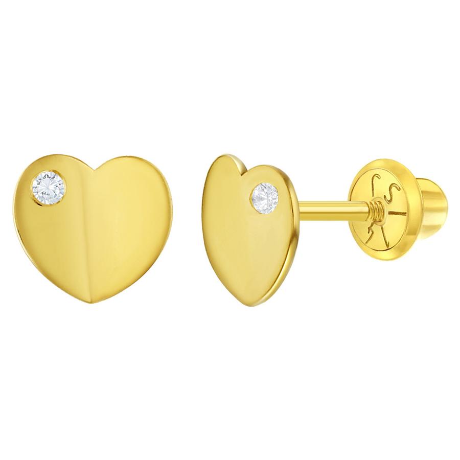 FLAT SLIM HEART EARRINGS