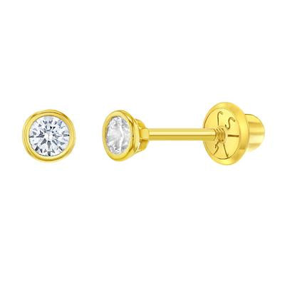 BEZEL SET SOLITAIRE CZ EARRINGS
