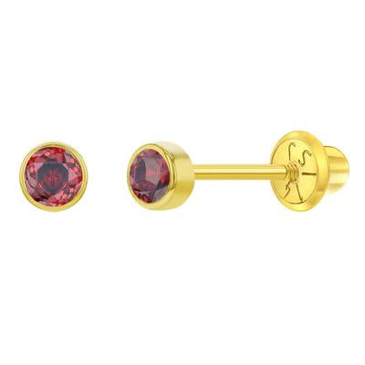 3MM CUBIC CZ BIRTHSTONE EARRINGS