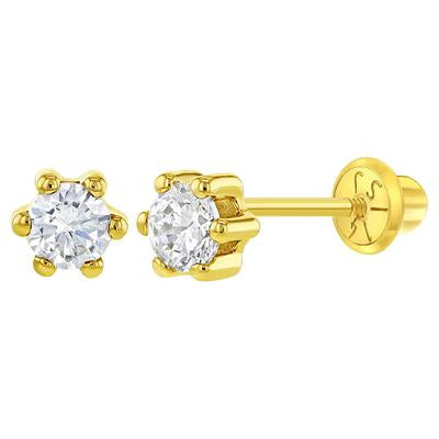 CUBIC CZ SOLITAIRE EARRINGS