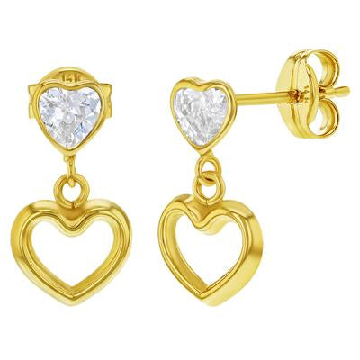 HEART DANGLE DANGLING EARRINGS
