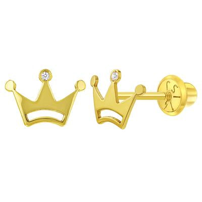 PRINCESS CROWN CZ EARRINGS