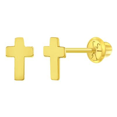 SMALL CLASSIC CROSS EARRINGS