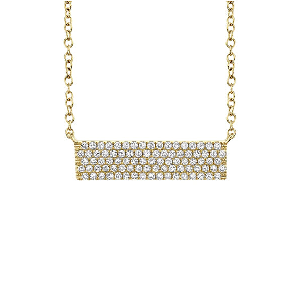 14K Yellow Gold 0.25ctw Diamond Pave Bar Necklace- SC55001720V4