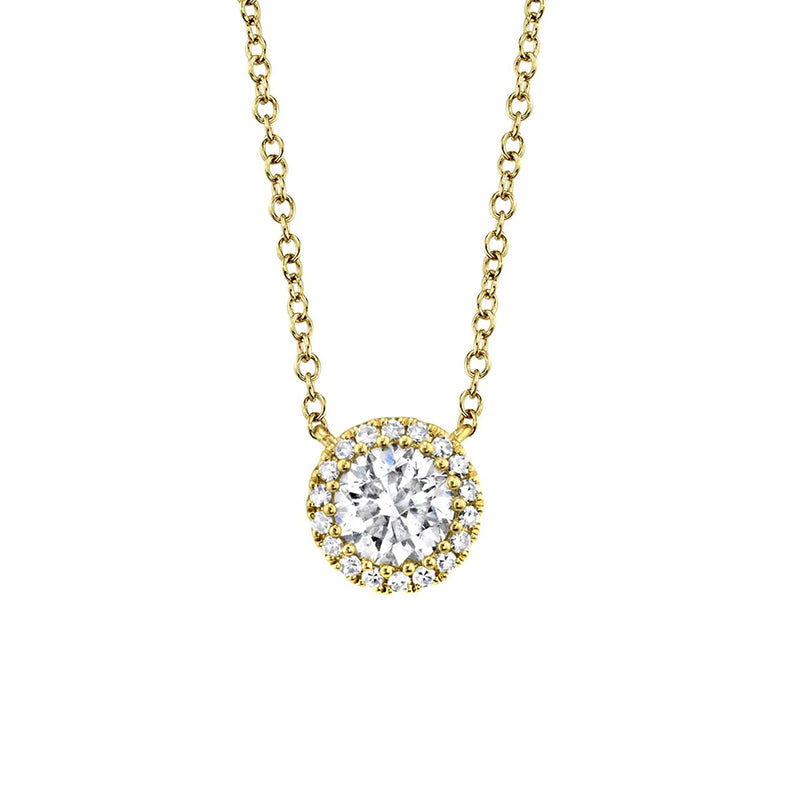 14k Gold 0.46ctw Diamond Halo Pendant- SC55005461