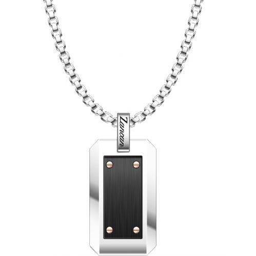 Zancan Stainless Steel Necklace with Pendant and Black PVD