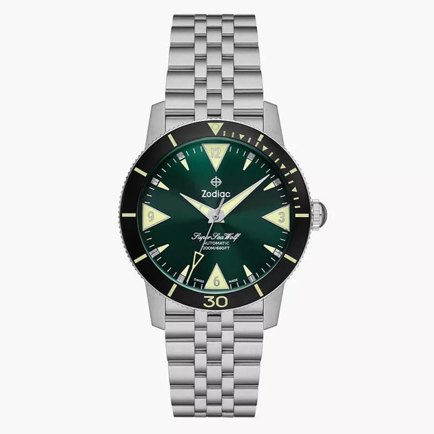 Zodiac ZO9218 Super Sea Wolf Skin Diver Green SS